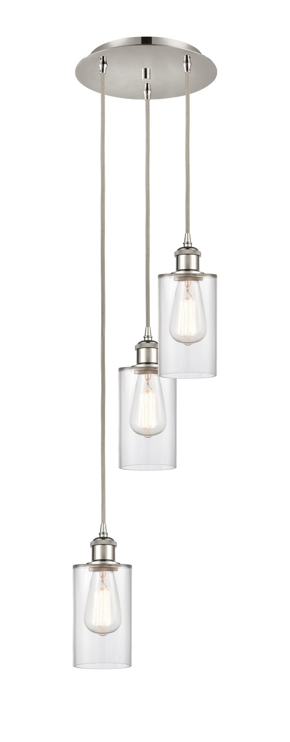 Three Light Pendant by Innovations - Ballston Collection, Polished Nickel Finish - 113B-3P-PN-G802