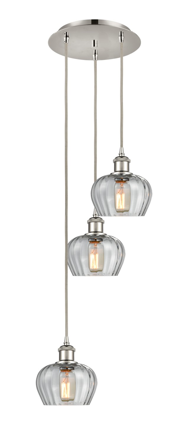 Three Light Pendant by Innovations - Ballston Collection, Polished Nickel Finish - 113B-3P-PN-G92