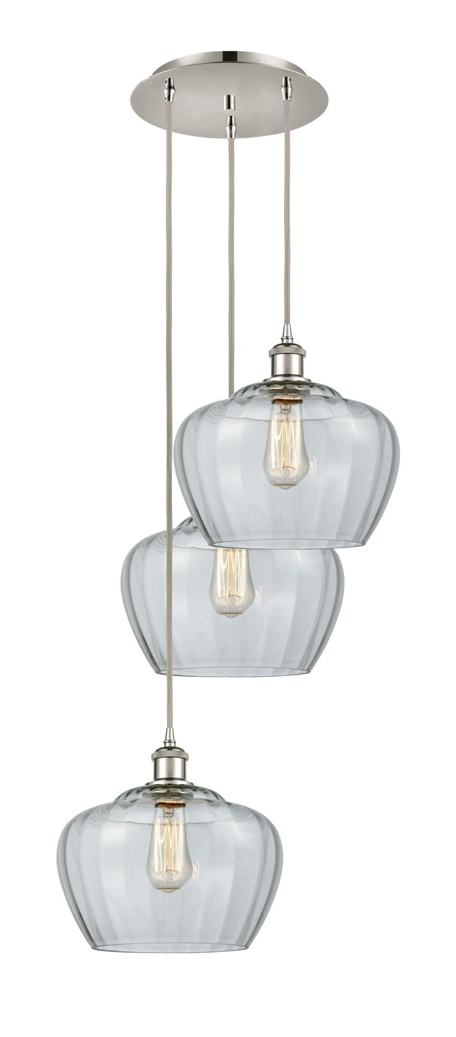 Three Light Pendant by Innovations - Ballston Collection, Polished Nickel Finish - 113B-3P-PN-G92-L