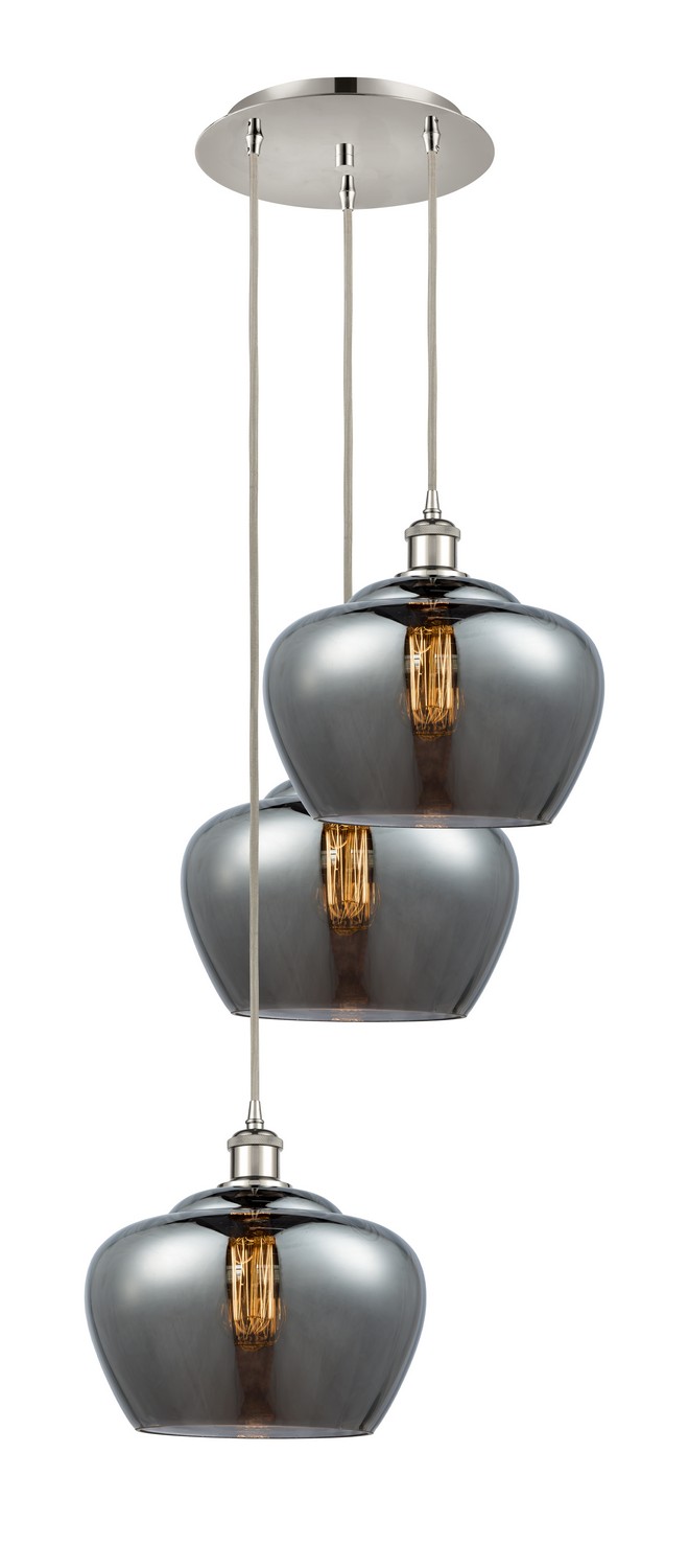 Three Light Pendant by Innovations - Ballston Collection, Polished Nickel Finish - 113B-3P-PN-G93-L