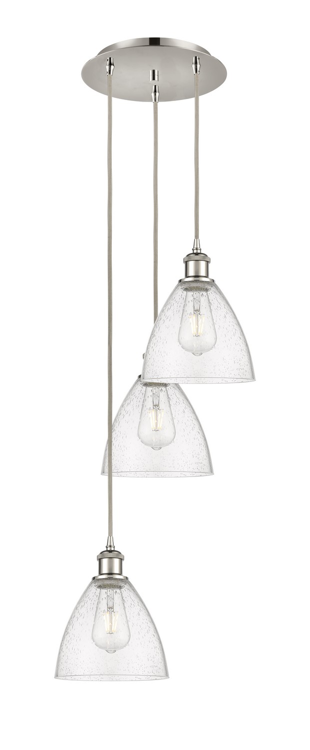 Three Light Pendant by Innovations - Ballston Collection, Polished Nickel Finish - 113B-3P-PN-GBD-754