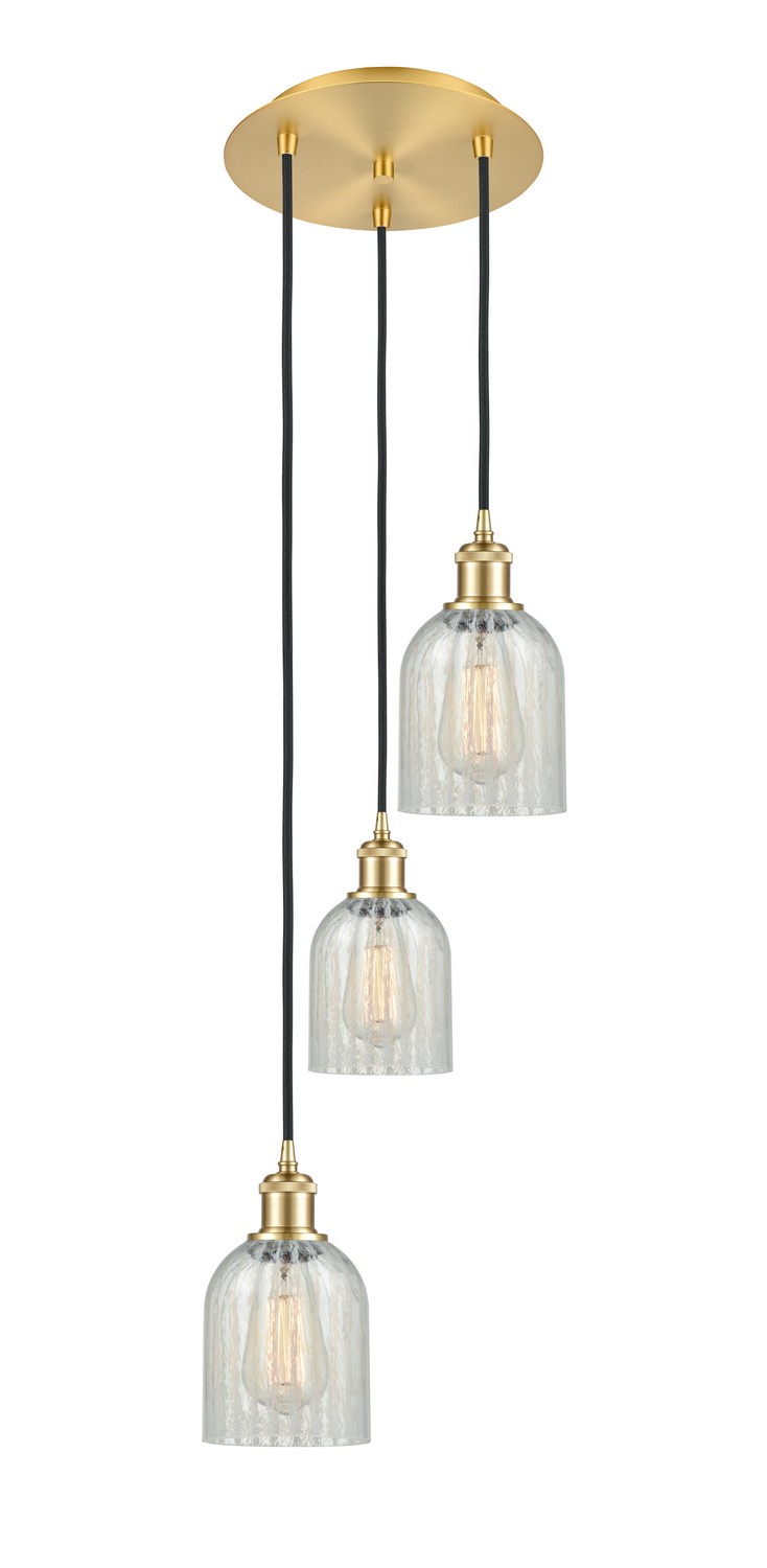 Three Light Pendant by Innovations - Ballston Collection, Satin Gold Finish - 113B-3P-SG-G2511