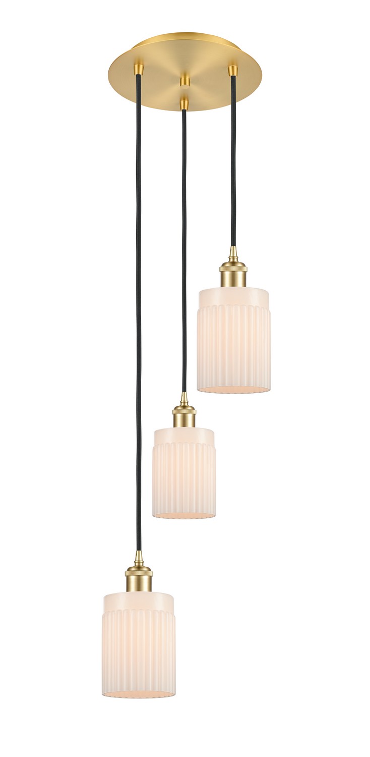 Three Light Pendant by Innovations - Ballston Collection, Satin Gold Finish - 113B-3P-SG-G341
