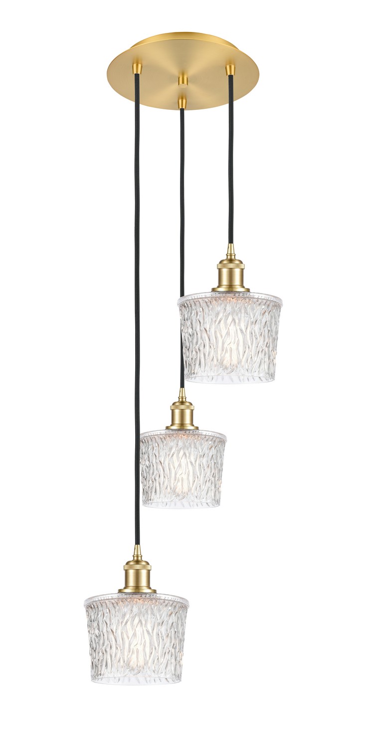 Three Light Pendant by Innovations - Ballston Collection, Satin Gold Finish - 113B-3P-SG-G402