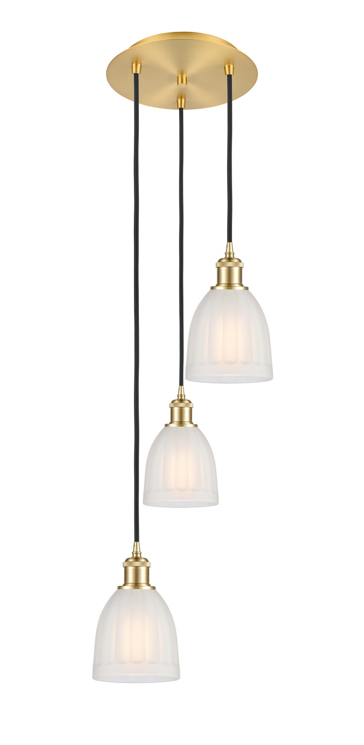 Three Light Pendant by Innovations - Ballston Collection, Satin Gold Finish - 113B-3P-SG-G441