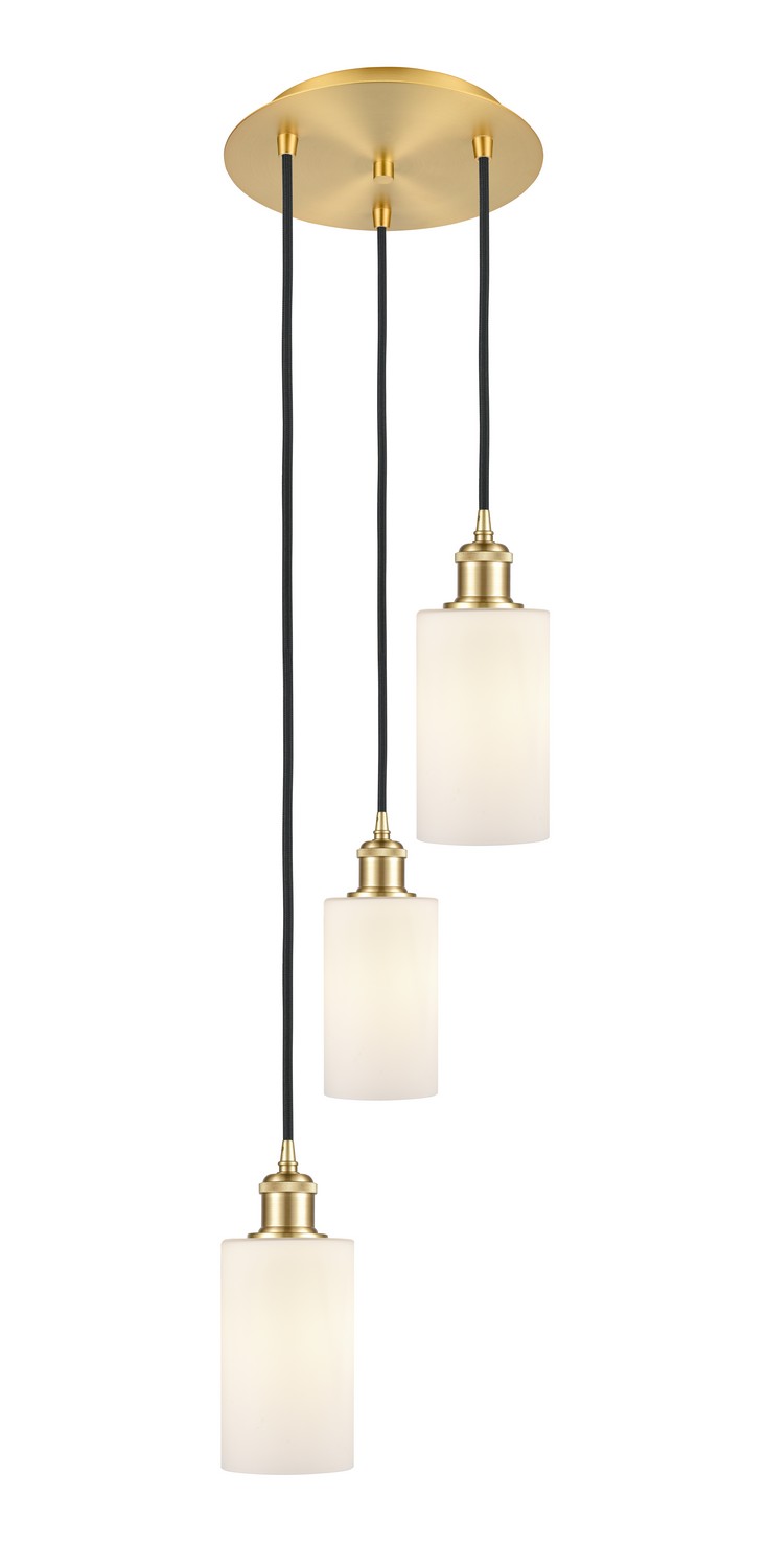 Three Light Pendant by Innovations - Ballston Collection, Satin Gold Finish - 113B-3P-SG-G801