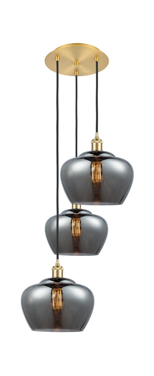 Three Light Pendant by Innovations - Ballston Collection, Satin Gold Finish - 113B-3P-SG-G93-L