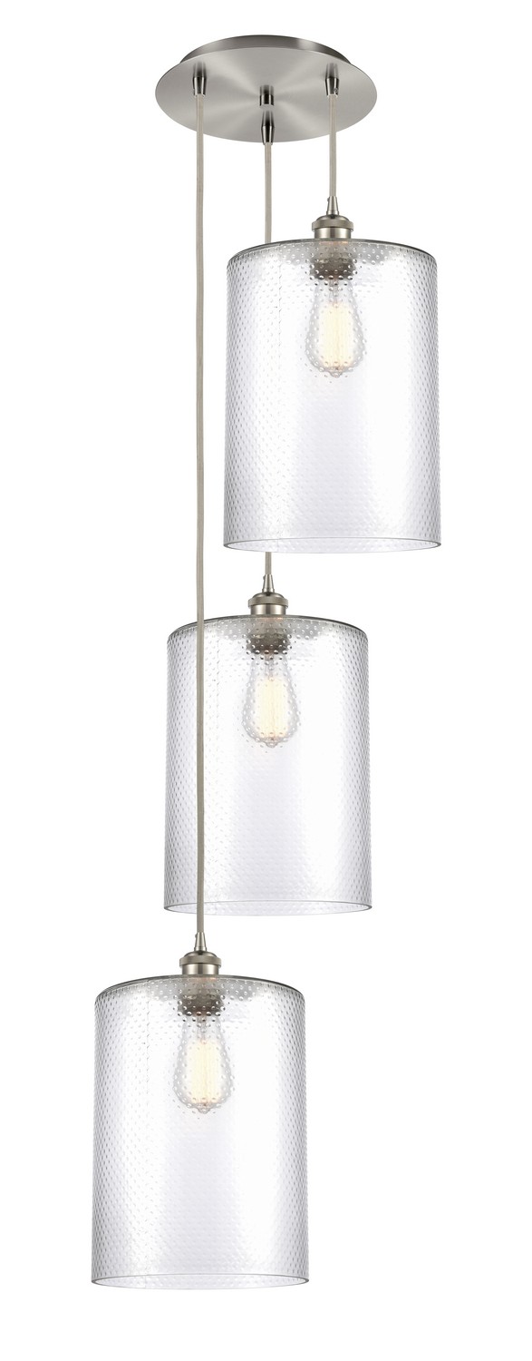 Three Light Pendant by Innovations - Ballston Collection, Brushed Satin Nickel Finish - 113B-3P-SN-G112-L