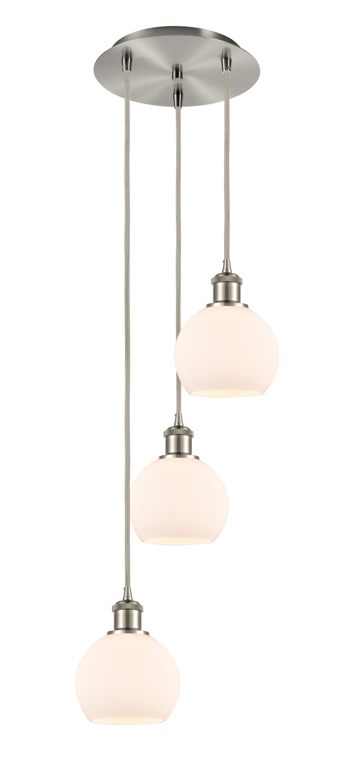 Three Light Pendant by Innovations - Ballston Collection, Brushed Satin Nickel Finish - 113B-3P-SN-G121-6