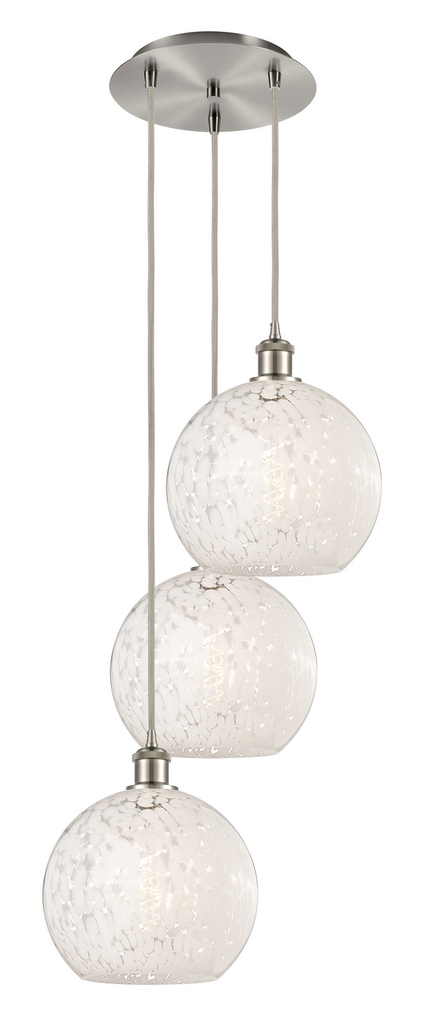 Three Light Pendant by Innovations - Ballston Collection, Brushed Satin Nickel Finish - 113B-3P-SN-G1216-10WM