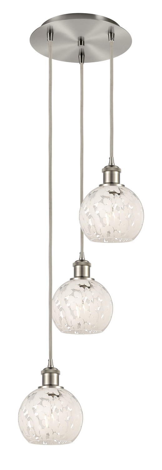 Three Light Pendant by Innovations - Ballston Collection, Brushed Satin Nickel Finish - 113B-3P-SN-G1216-6WM