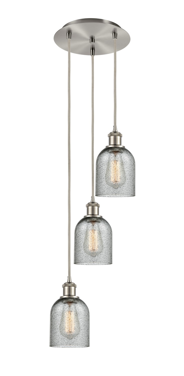Three Light Pendant by Innovations - Ballston Collection, Brushed Satin Nickel Finish - 113B-3P-SN-G257