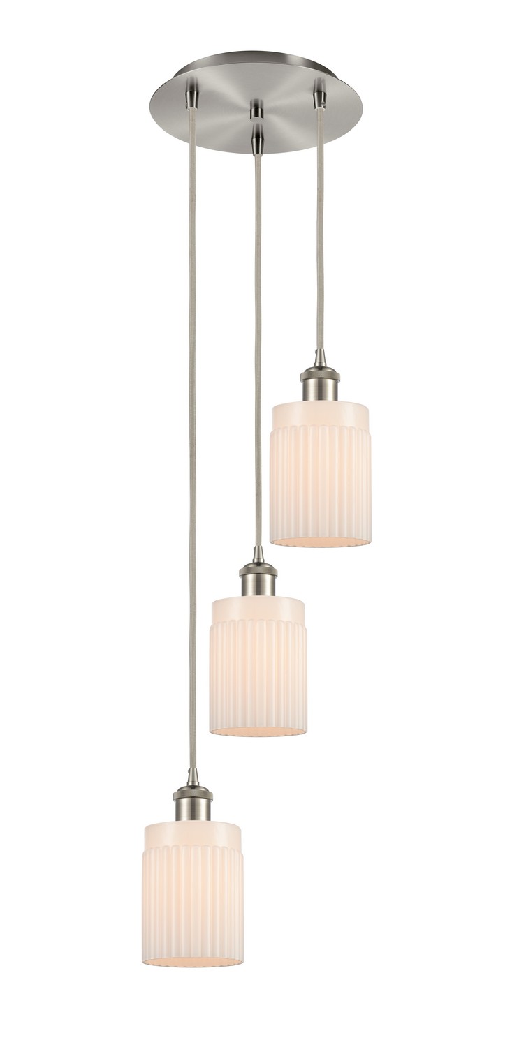 Three Light Pendant by Innovations - Ballston Collection, Brushed Satin Nickel Finish - 113B-3P-SN-G341