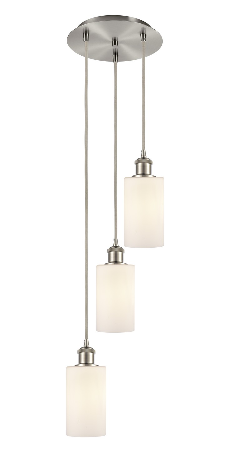 Three Light Pendant by Innovations - Ballston Collection, Brushed Satin Nickel Finish - 113B-3P-SN-G801