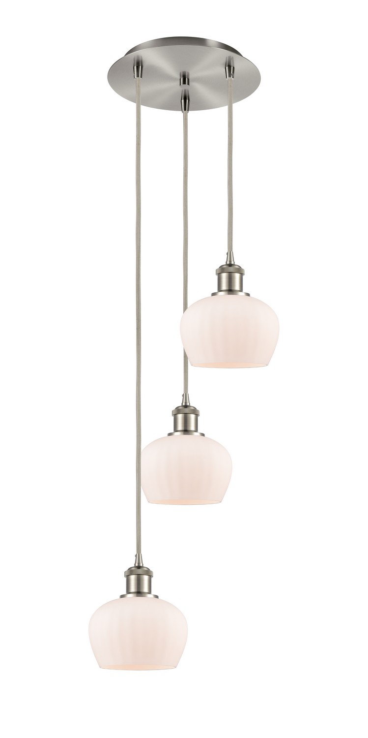 Three Light Pendant by Innovations - Ballston Collection, Brushed Satin Nickel Finish - 113B-3P-SN-G91