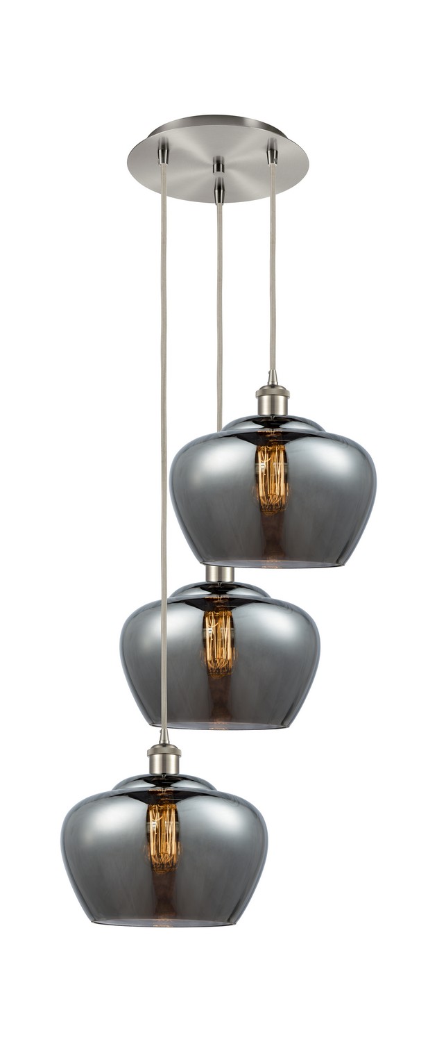 Three Light Pendant by Innovations - Ballston Collection, Brushed Satin Nickel Finish - 113B-3P-SN-G93-L