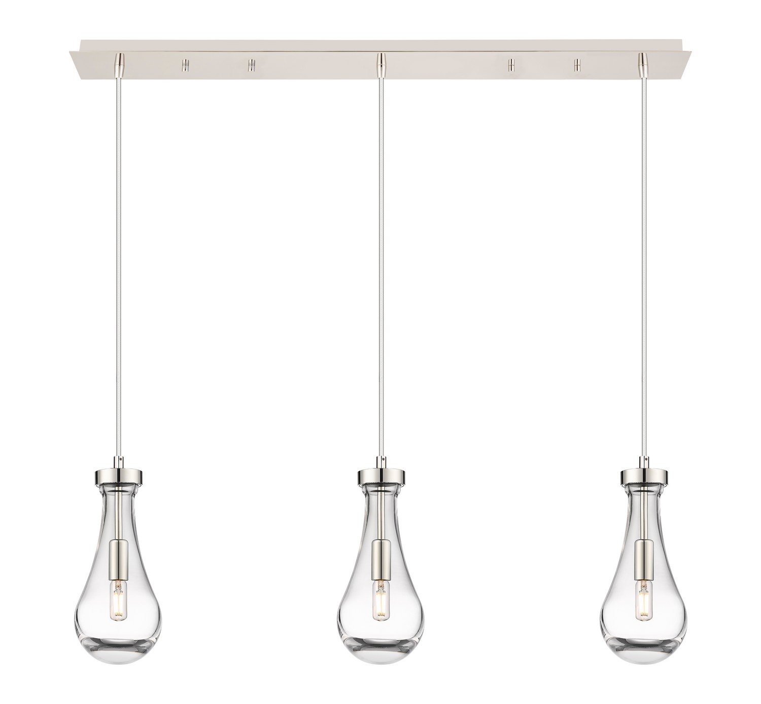 Three Light Linear Pendant by Innovations - Downtown Urban Collection, Polished Nickel Finish - 123-451-1P-PN-G451-5CL