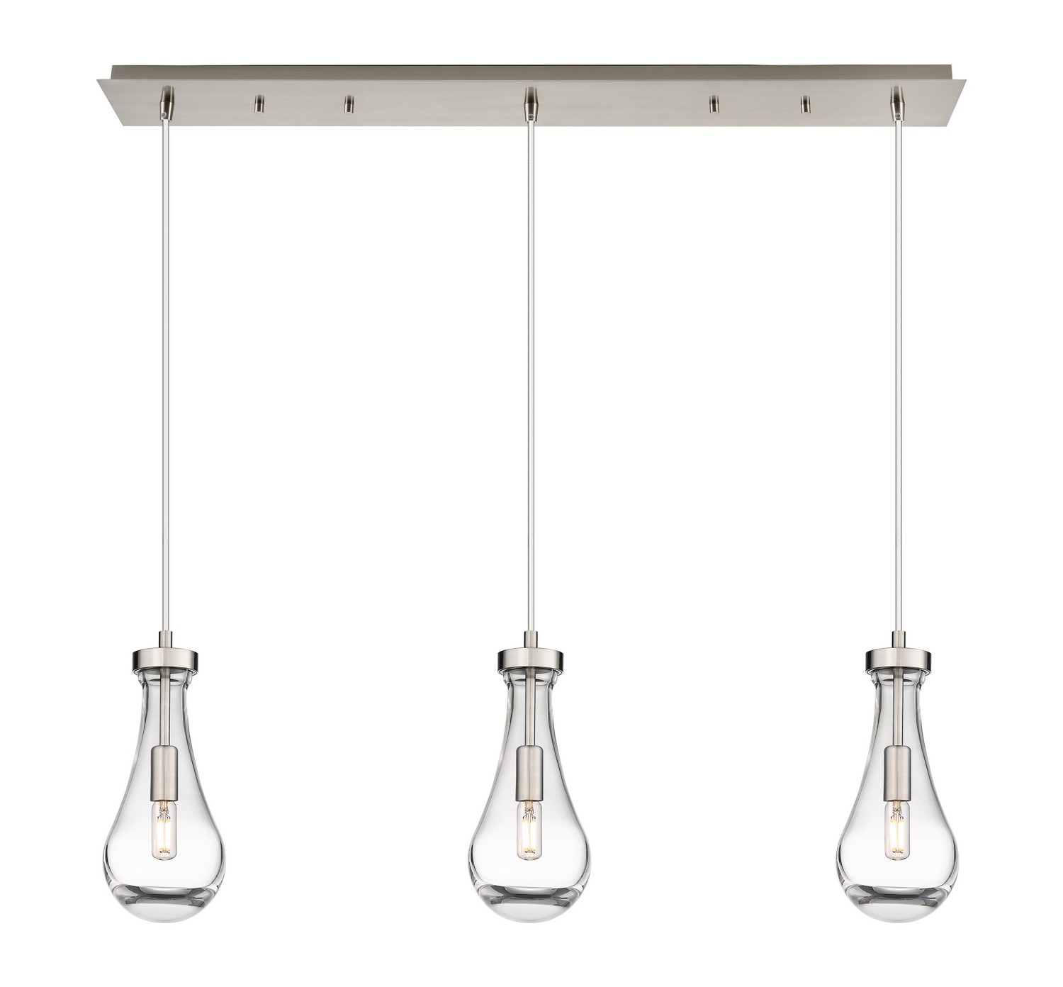 Three Light Linear Pendant by Innovations - Downtown Urban Collection, Brushed Satin Nickel Finish - 123-451-1P-SN-G451-5CL