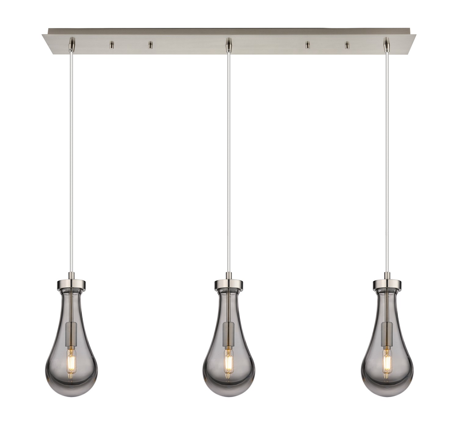 Three Light Linear Pendant by Innovations - Downtown Urban Collection, Brushed Satin Nickel Finish - 123-451-1P-SN-G451-5SM