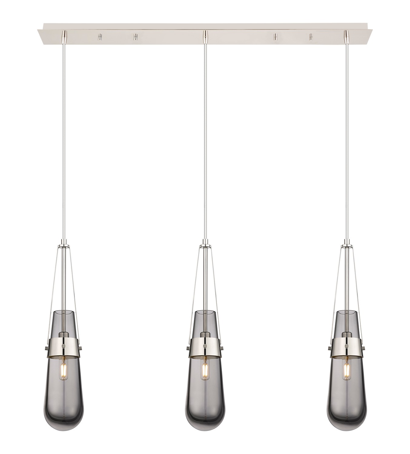 Three Light Linear Pendant by Innovations - Downtown Urban Collection, Polished Nickel Finish - 123-452-1P-PN-G452-4SM