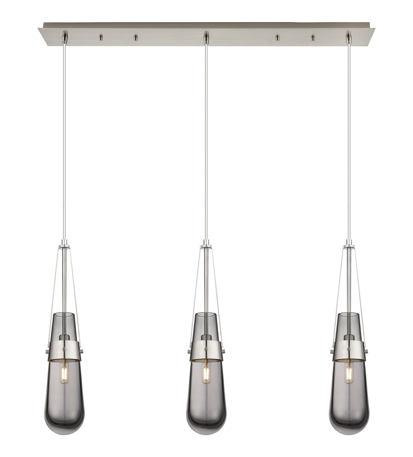 Three Light Linear Pendant by Innovations - Downtown Urban Collection, Brushed Satin Nickel Finish - 123-452-1P-SN-G452-4SM