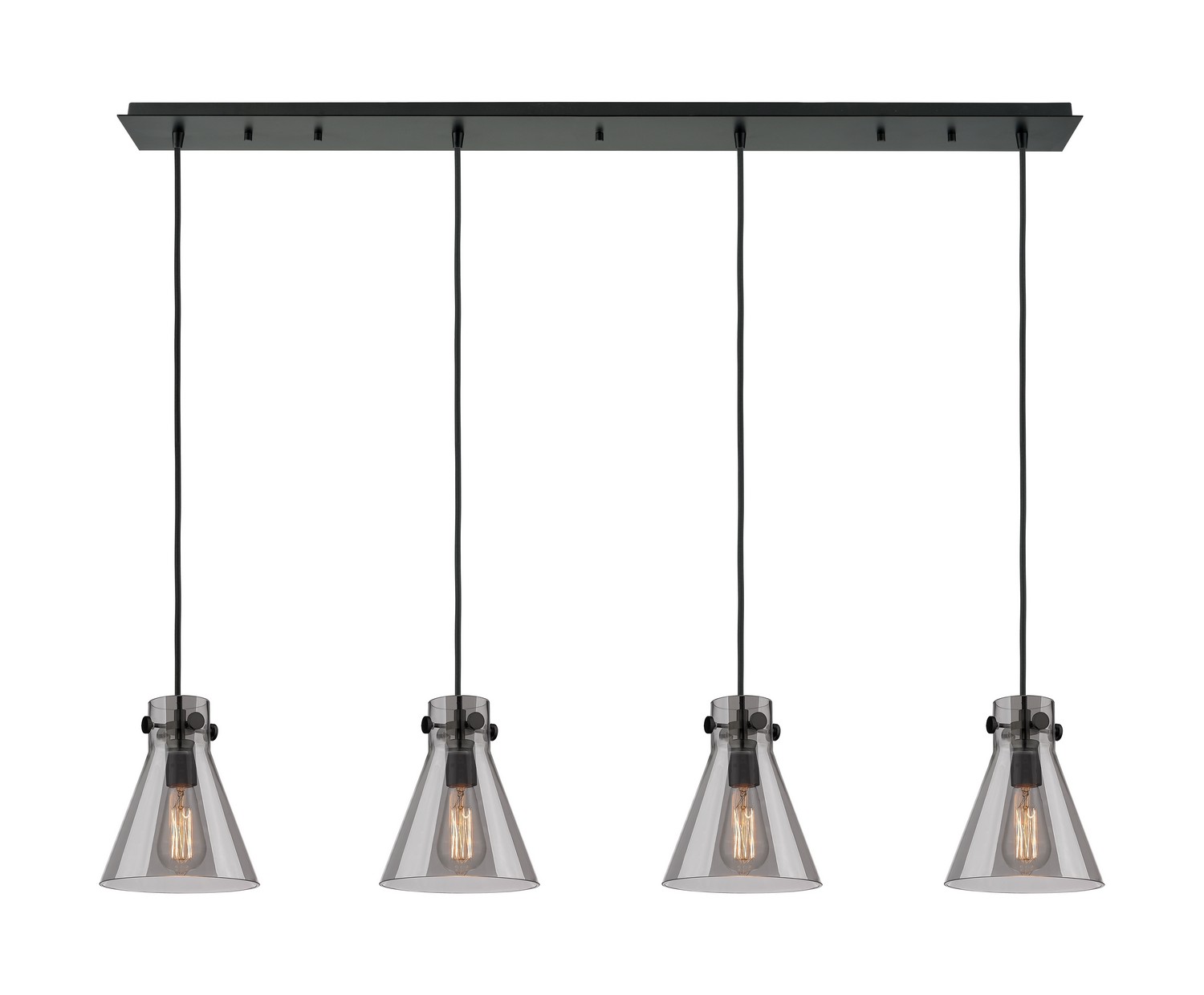 Four Light Linear Pendant by Innovations - Downtown Urban Collection, Matte Black Finish - 124-410-1PS-BK-G411-8SM