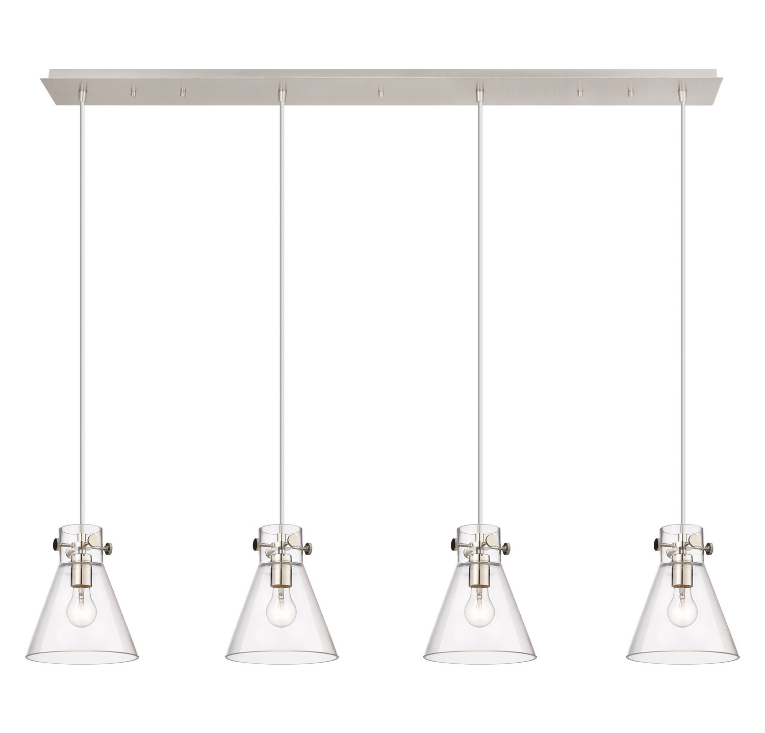 Four Light Linear Pendant by Innovations - Downtown Urban Collection, Polished Nickel Finish - 124-410-1PS-PN-G411-8CL