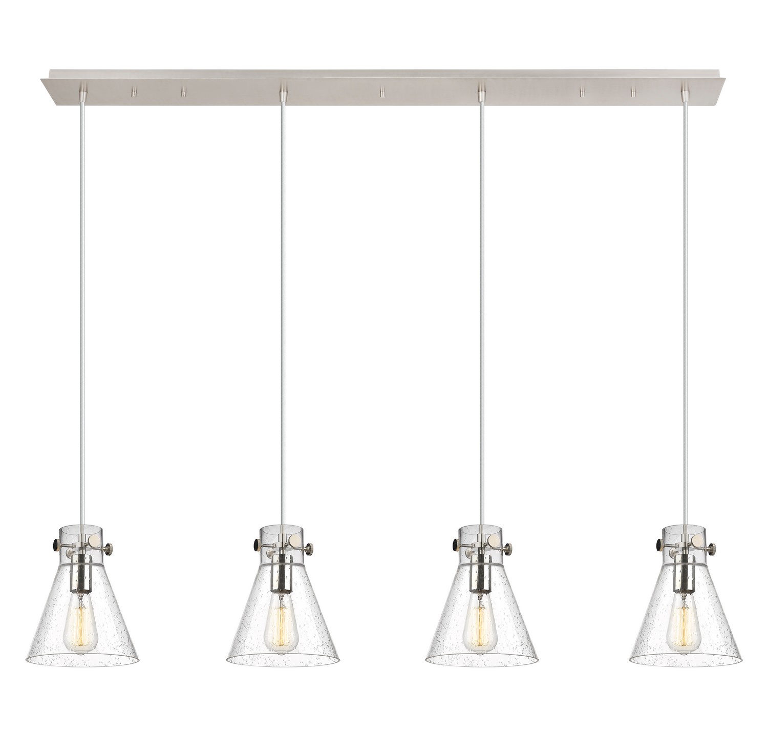 Four Light Linear Pendant by Innovations - Downtown Urban Collection, Polished Nickel Finish - 124-410-1PS-PN-G411-8SDY