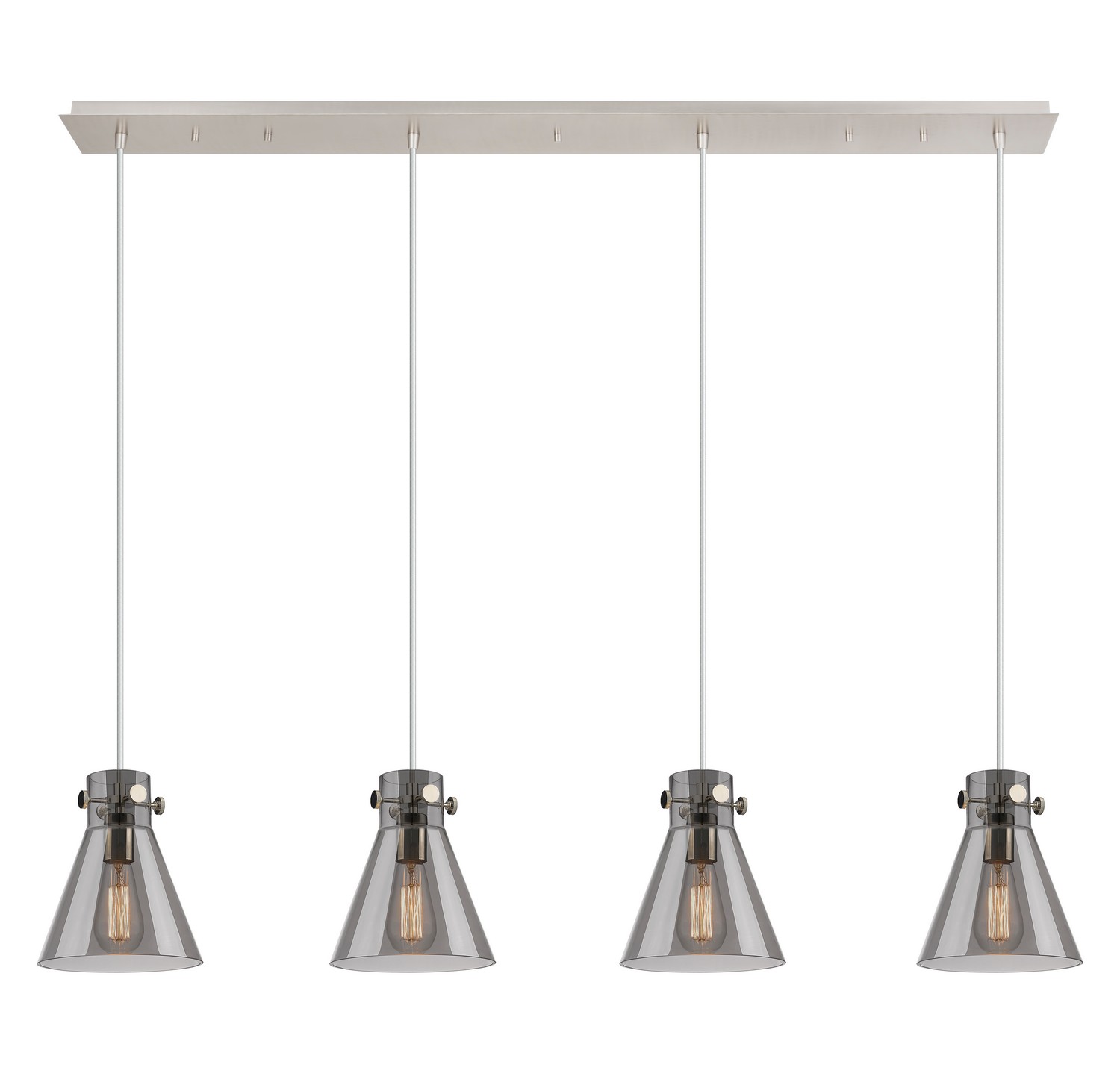 Four Light Linear Pendant by Innovations - Downtown Urban Collection, Polished Nickel Finish - 124-410-1PS-PN-G411-8SM