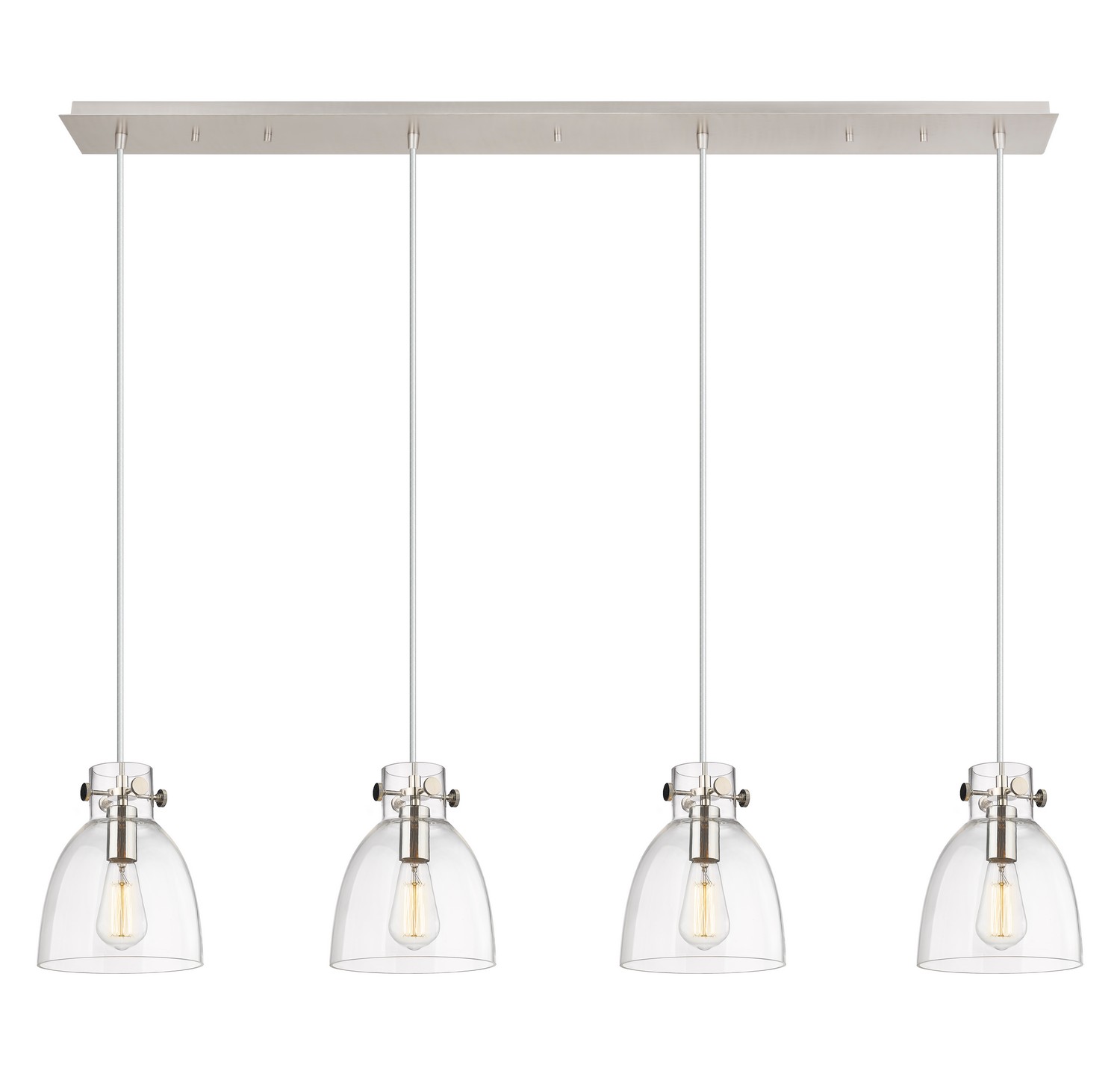 Four Light Linear Pendant by Innovations - Downtown Urban Collection, Polished Nickel Finish - 124-410-1PS-PN-G412-8CL