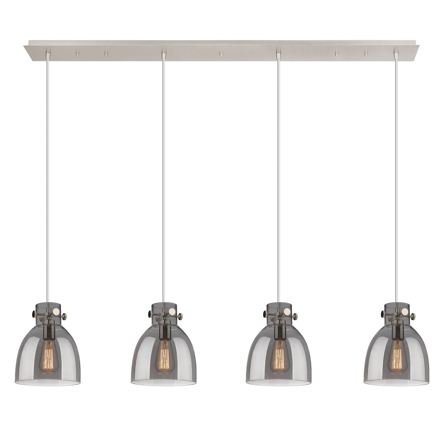 Four Light Linear Pendant by Innovations - Downtown Urban Collection, Polished Nickel Finish - 124-410-1PS-PN-G412-8SM