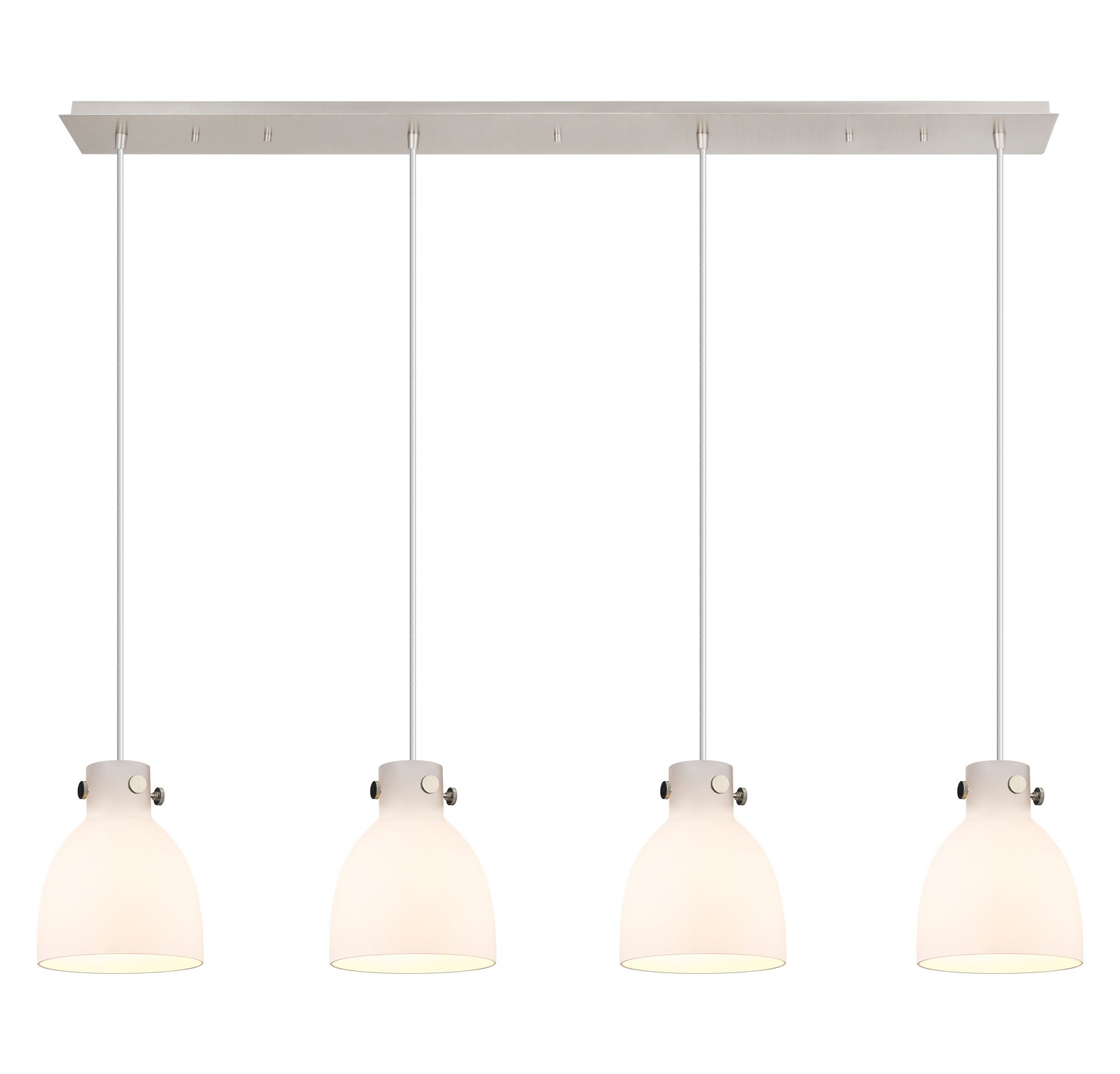 Four Light Linear Pendant by Innovations - Downtown Urban Collection, Polished Nickel Finish - 124-410-1PS-PN-G412-8WH