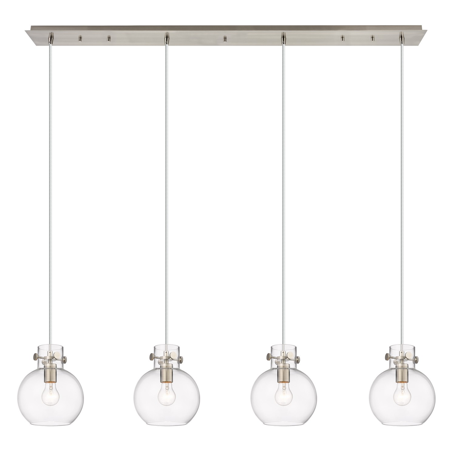 Four Light Linear Pendant by Innovations - Downtown Urban Collection, Brushed Satin Nickel Finish - 124-410-1PS-SN-G410-8CL