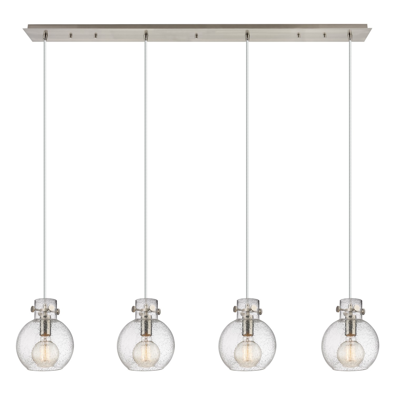 Four Light Linear Pendant by Innovations - Newton Collection, Brushed Satin Nickel Finish - 124-410-1PS-SN-G410-8SDY