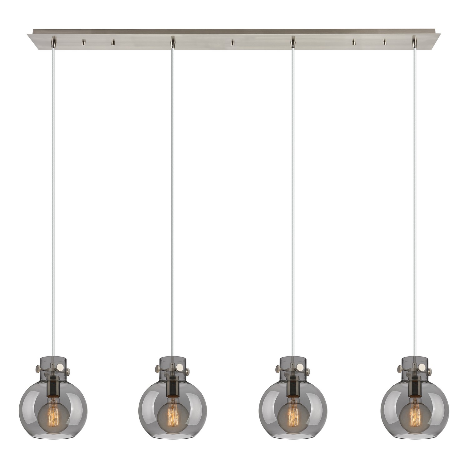Four Light Linear Pendant by Innovations - Newton Collection, Brushed Satin Nickel Finish - 124-410-1PS-SN-G410-8SM