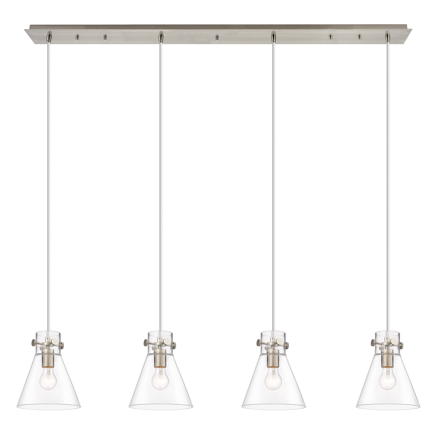 Four Light Linear Pendant by Innovations - Downtown Urban Collection, Brushed Satin Nickel Finish - 124-410-1PS-SN-G411-8CL