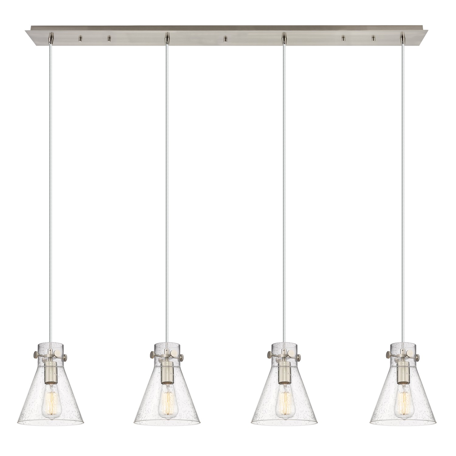 Four Light Linear Pendant by Innovations - Downtown Urban Collection, Brushed Satin Nickel Finish - 124-410-1PS-SN-G411-8SDY
