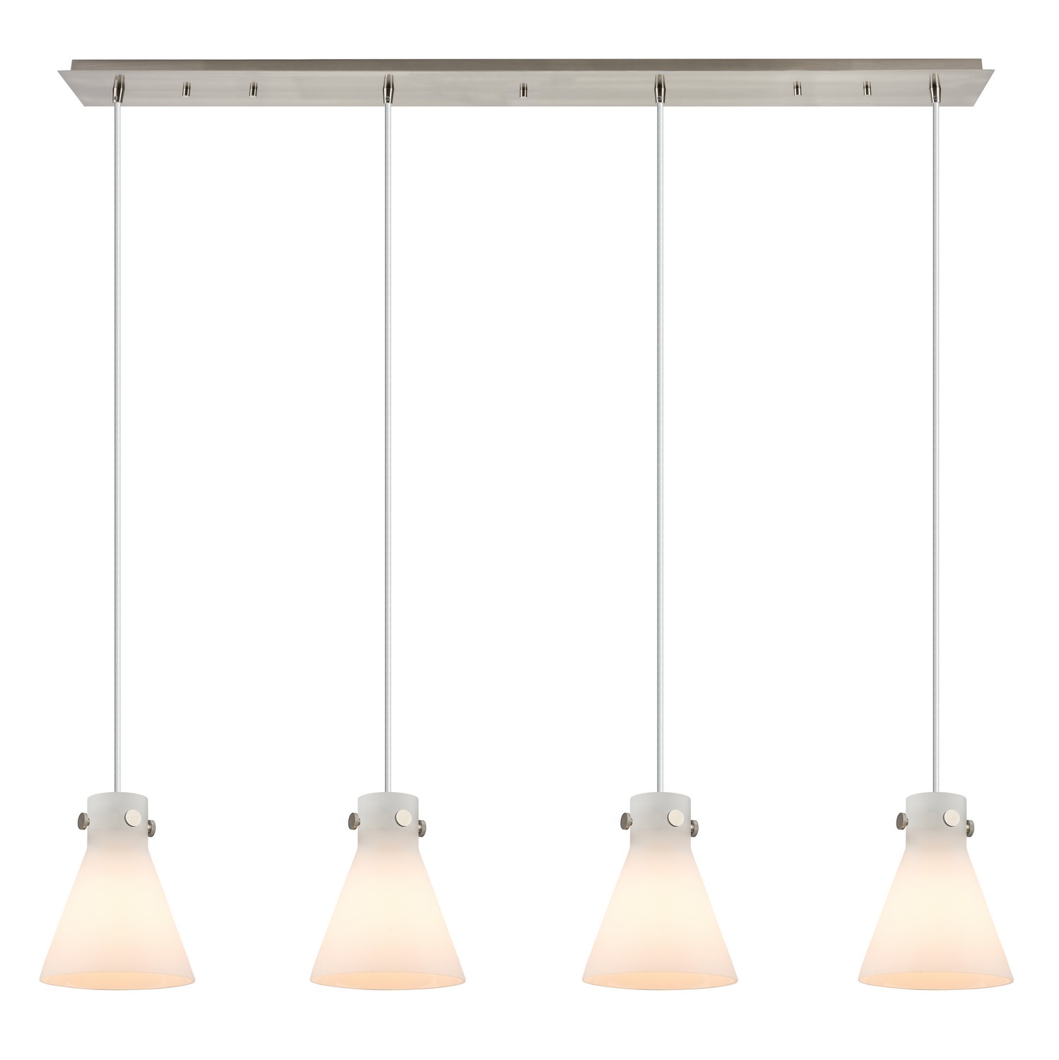 Four Light Linear Pendant by Innovations - Downtown Urban Collection, Brushed Satin Nickel Finish - 124-410-1PS-SN-G411-8WH
