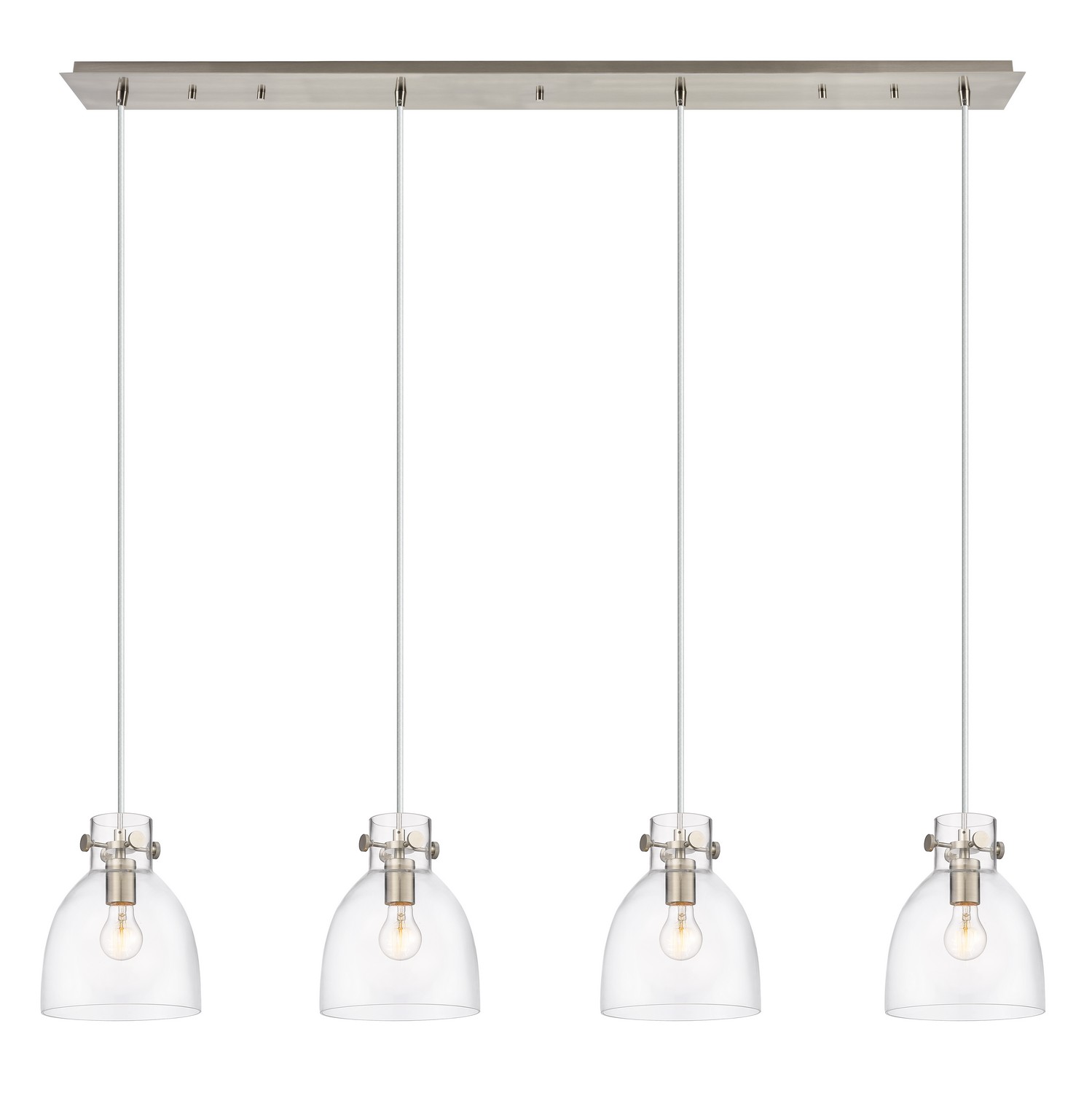 Four Light Linear Pendant by Innovations - Downtown Urban Collection, Brushed Satin Nickel Finish - 124-410-1PS-SN-G412-8CL