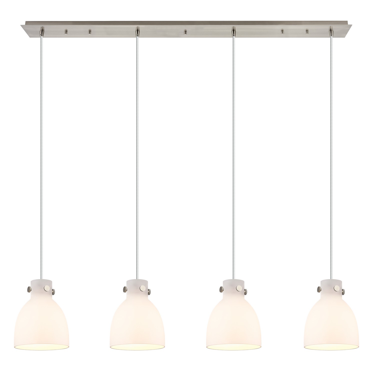 Four Light Linear Pendant by Innovations - Downtown Urban Collection, Brushed Satin Nickel Finish - 124-410-1PS-SN-G412-8WH