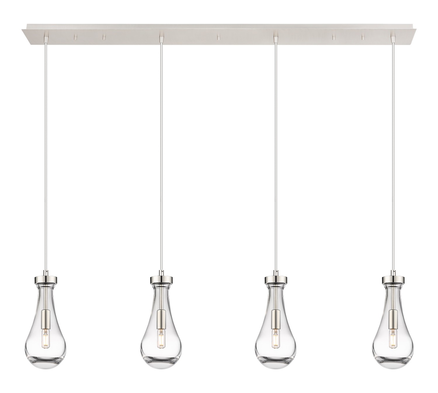 Four Light Linear Pendant by Innovations - Downtown Urban Collection, Polished Nickel Finish - 124-451-1P-PN-G451-5CL