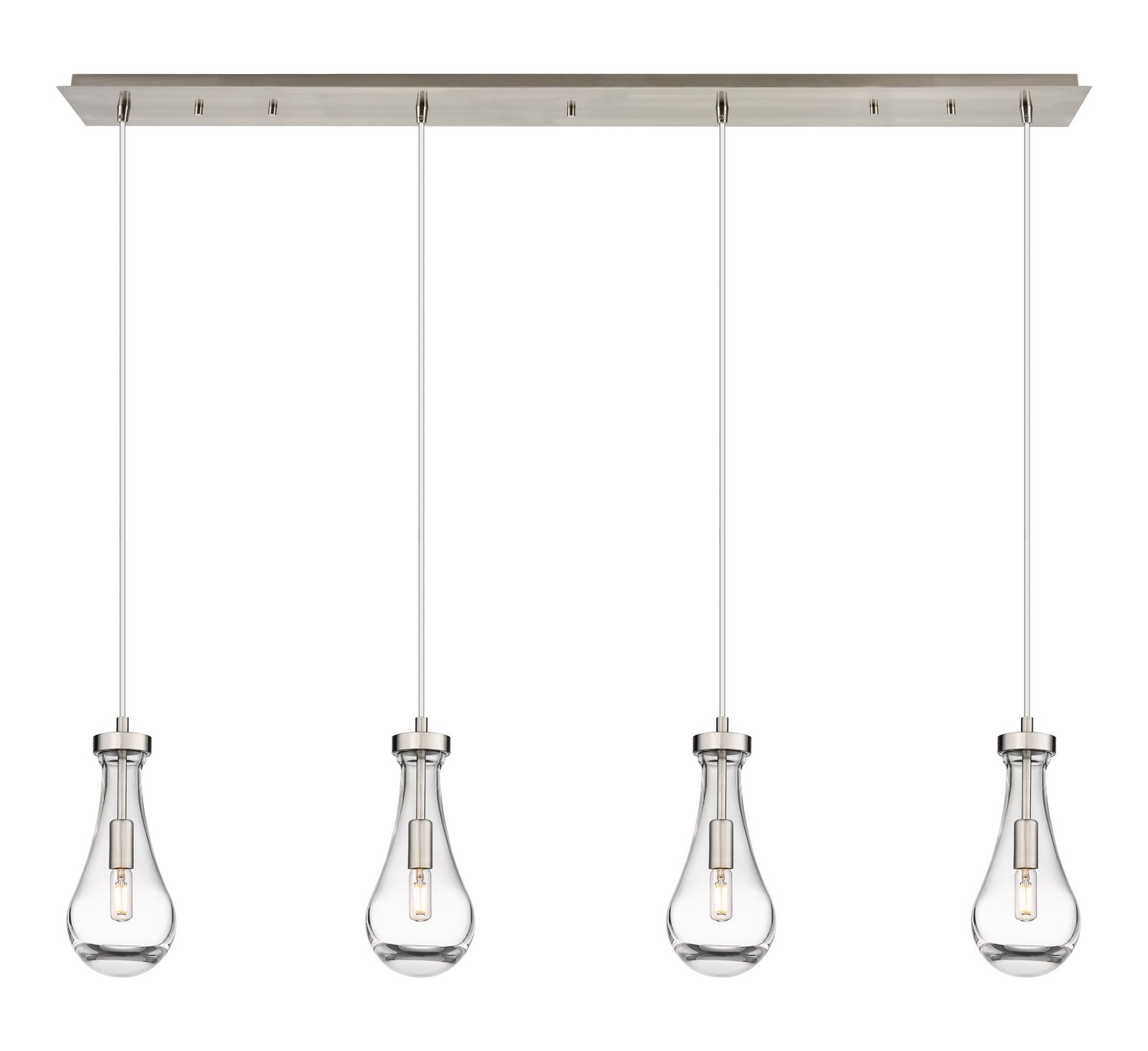 Four Light Linear Pendant by Innovations - Downtown Urban Collection, Brushed Satin Nickel Finish - 124-451-1P-SN-G451-5CL