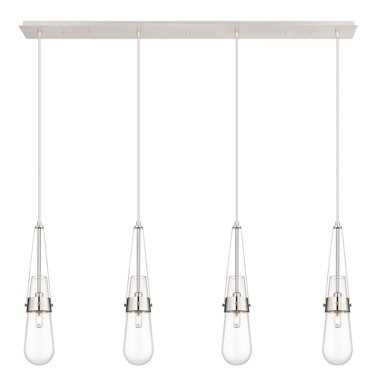 Four Light Linear Pendant by Innovations - Downtown Urban Collection, Polished Nickel Finish - 124-452-1P-PN-G452-4CL