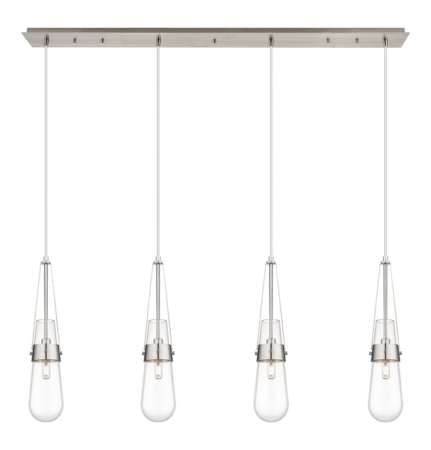 Four Light Linear Pendant by Innovations - Downtown Urban Collection, Brushed Satin Nickel Finish - 124-452-1P-SN-G452-4CL