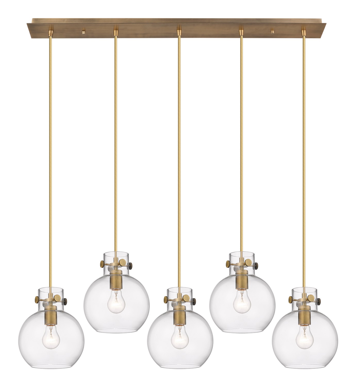Five Light Linear Pendant by Innovations - Downtown Urban Collection, Brushed Brass Finish - 125-410-1PS-BB-G410-8CL