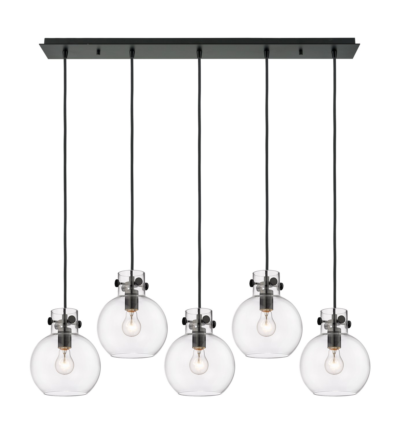 Five Light Linear Pendant by Innovations - Downtown Urban Collection, Matte Black Finish - 125-410-1PS-BK-G410-8CL