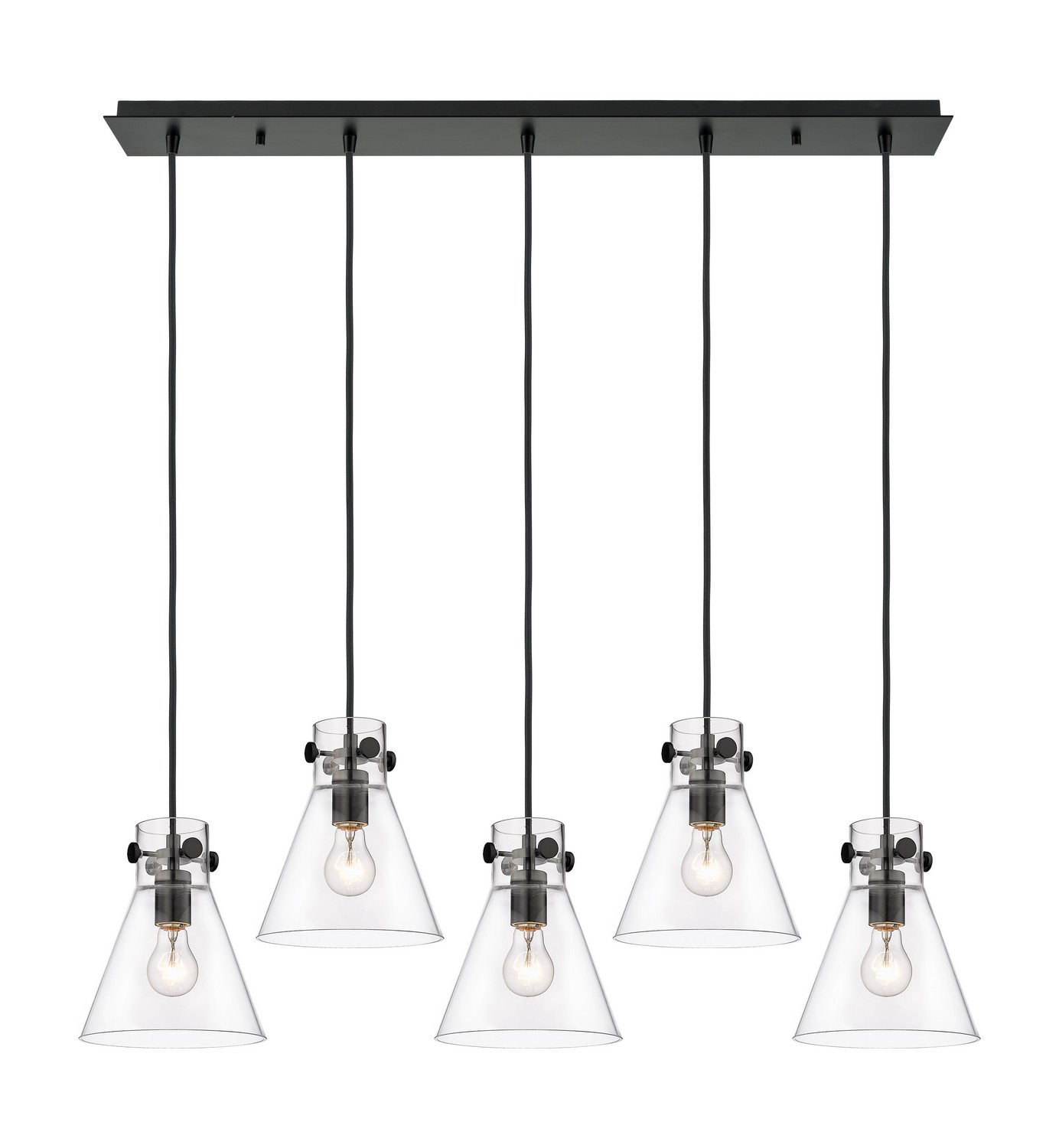 Five Light Linear Pendant by Innovations - Downtown Urban Collection, Matte Black Finish - 125-410-1PS-BK-G411-8CL