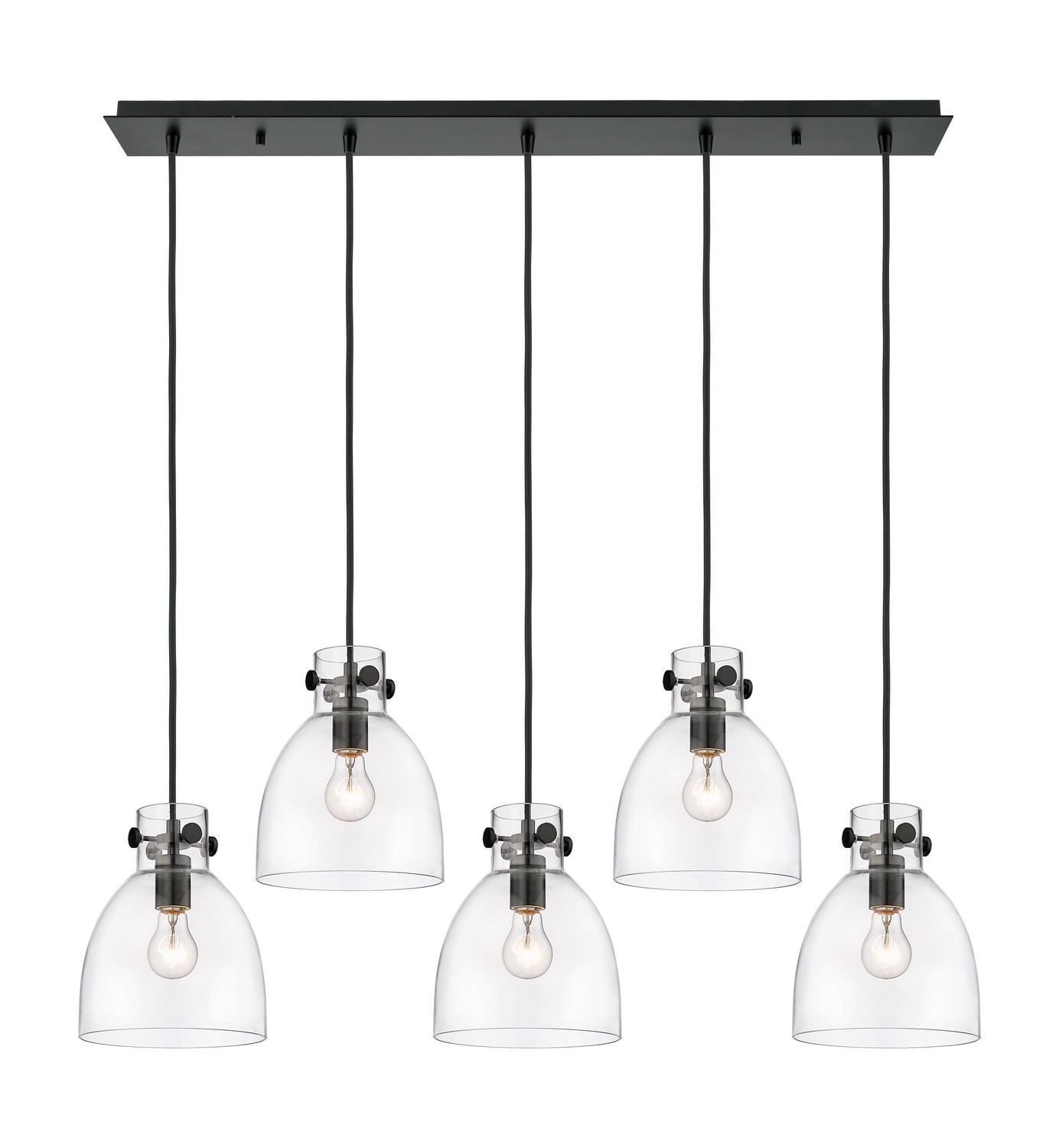 Five Light Linear Pendant by Innovations - Downtown Urban Collection, Matte Black Finish - 125-410-1PS-BK-G412-8CL