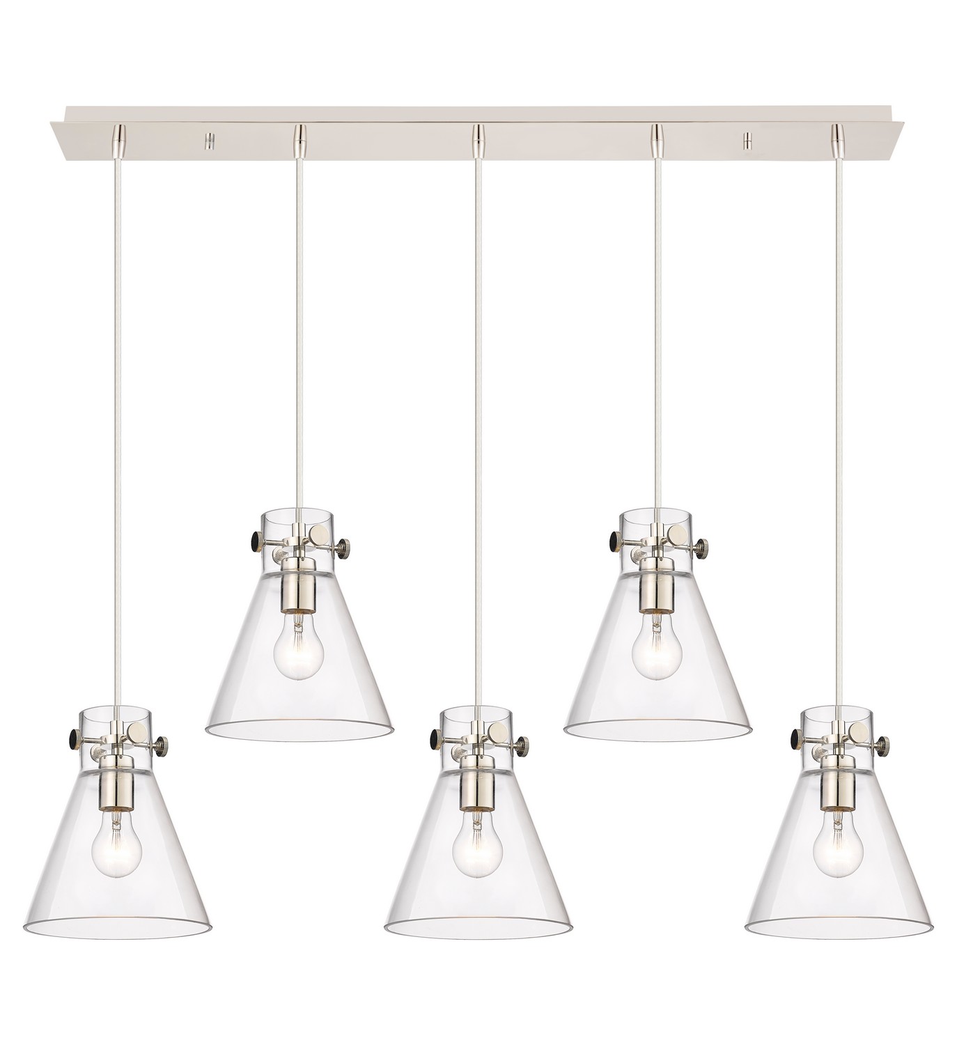 Five Light Linear Pendant by Innovations - Downtown Urban Collection, Polished Nickel Finish - 125-410-1PS-PN-G411-8CL
