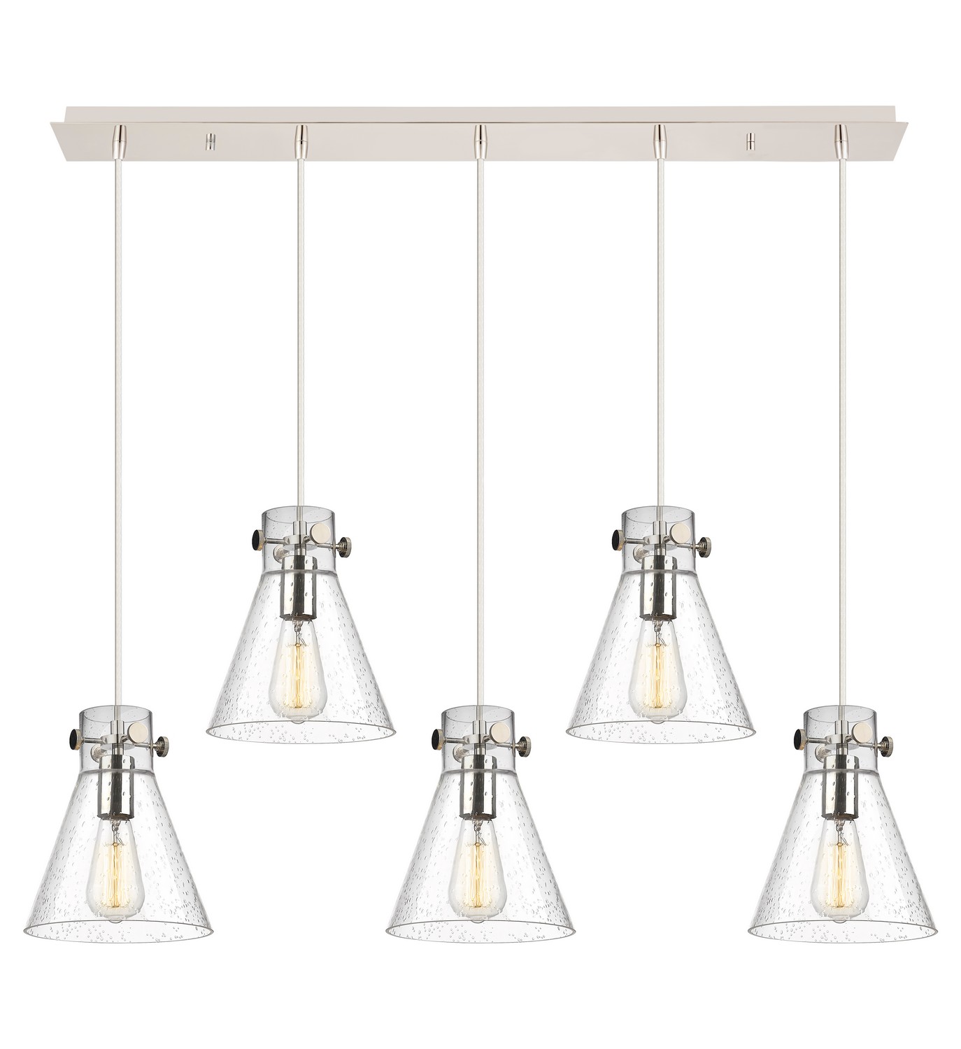 Five Light Linear Pendant by Innovations - Downtown Urban Collection, Polished Nickel Finish - 125-410-1PS-PN-G411-8SDY